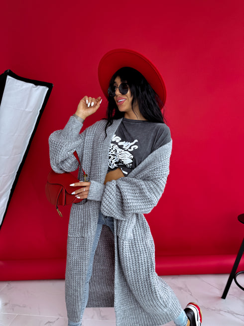 Knitted cardigan "MALIBU" - gray